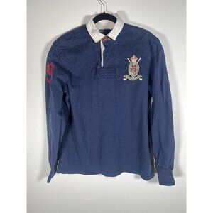 Vintage 90s Polo Ralph Lauren blue rugby crest 19 hunting quilted shirt L golf